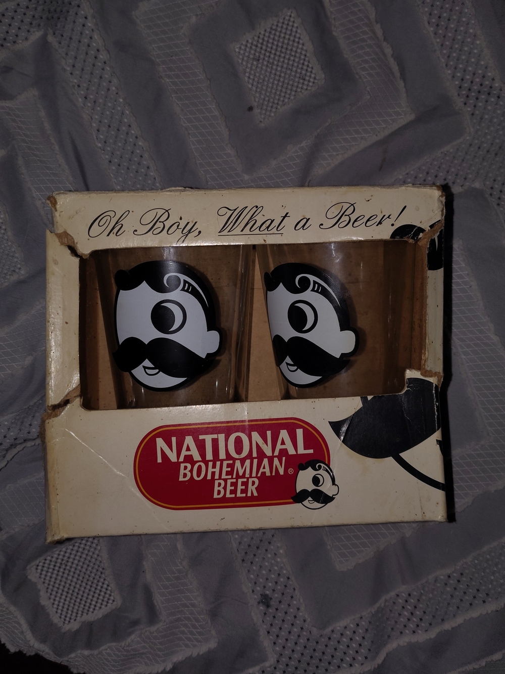 National Bohemian Mr. Boh 2 Pint Glasses Gift Pack Designed by Biz Kopp